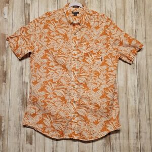 Eddie‎ Bauer Floral Print Button Up Shirt Short Sleeve Classic Fit Mens XLT Camp